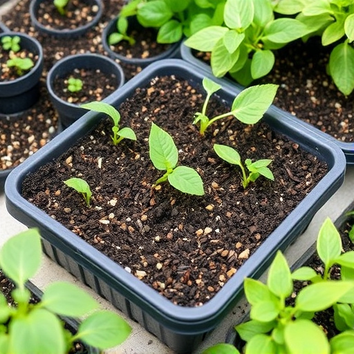 No-grow seed mix on garden tray