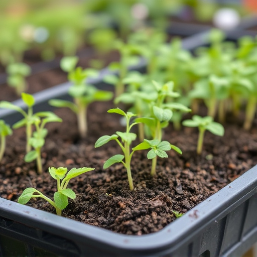 No-grow seed mix on garden tray