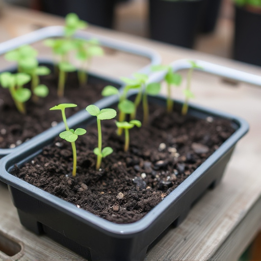 No-grow seed mix on garden tray