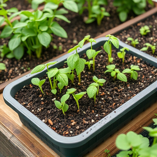 No-grow seed mix on garden tray