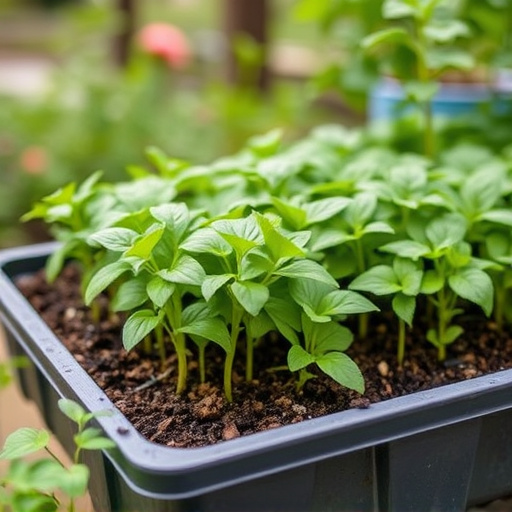 No-grow seed mix on garden tray