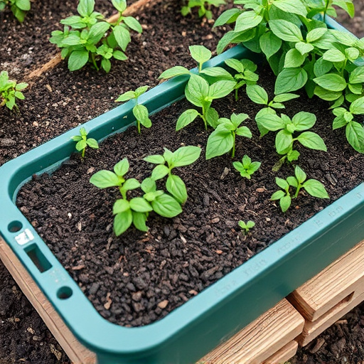 No-grow seed mix on garden tray
