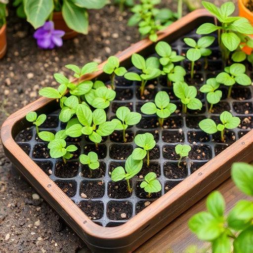 No-grow seed mix on garden tray