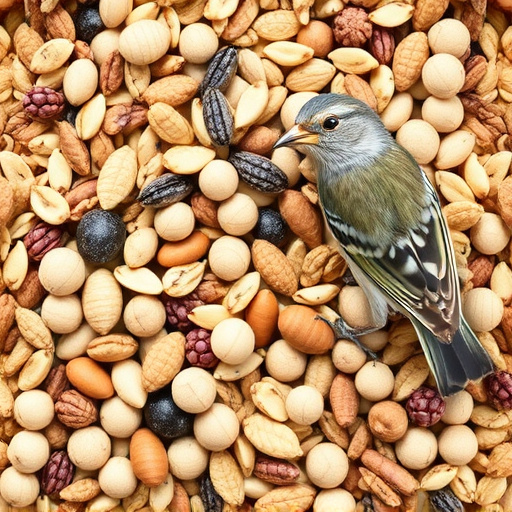 Nut and seed mix for wild birds