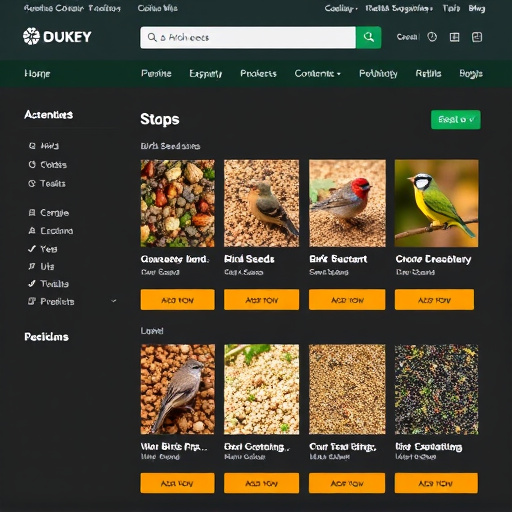 Online store page showing bird seed options