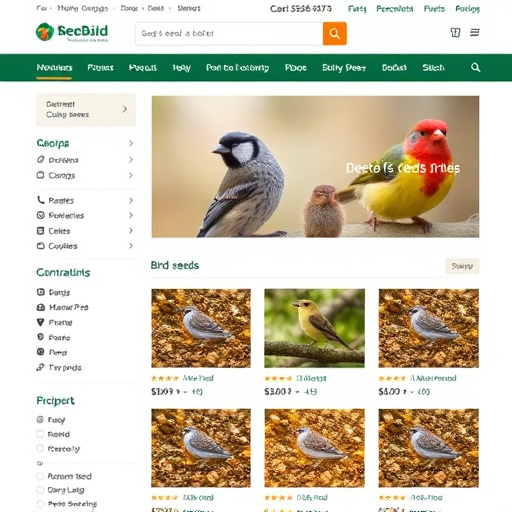 Online store page showing bird seed options