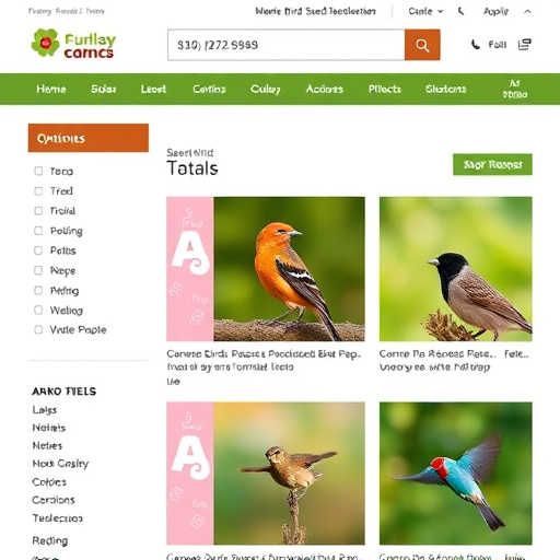 Online store page showing bird seed options