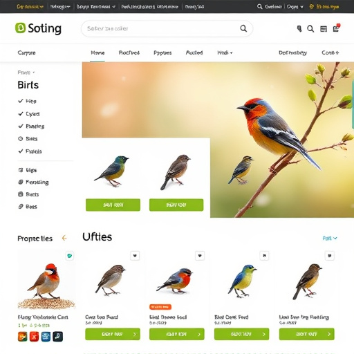 Online store page showing bird seed options