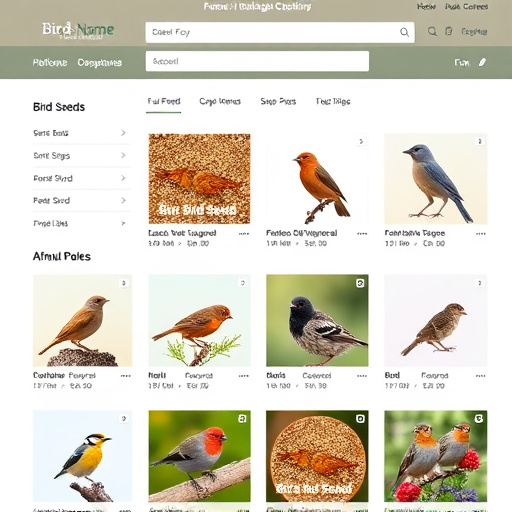 Online store page showing bird seed options