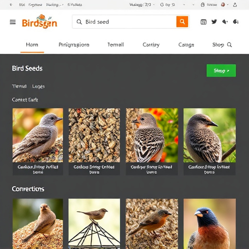 Online store page showing bird seed options