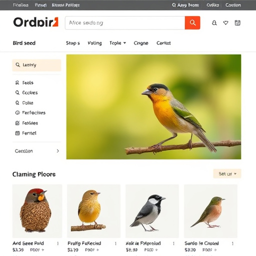Online store page showing bird seed options