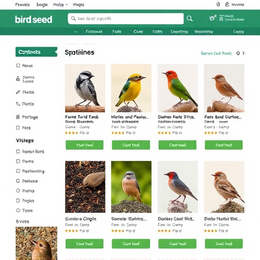 Online store page showing bird seed options