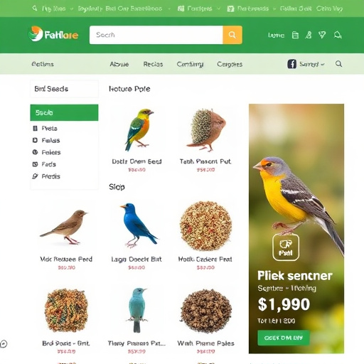 Online store page showing bird seed options