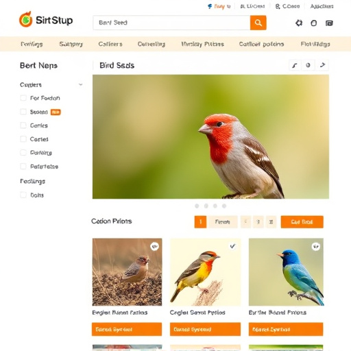 Online store page showing bird seed options