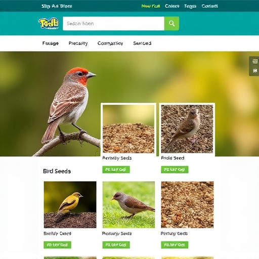 Online store page showing bird seed options