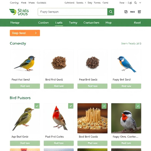 Online store page showing bird seed options