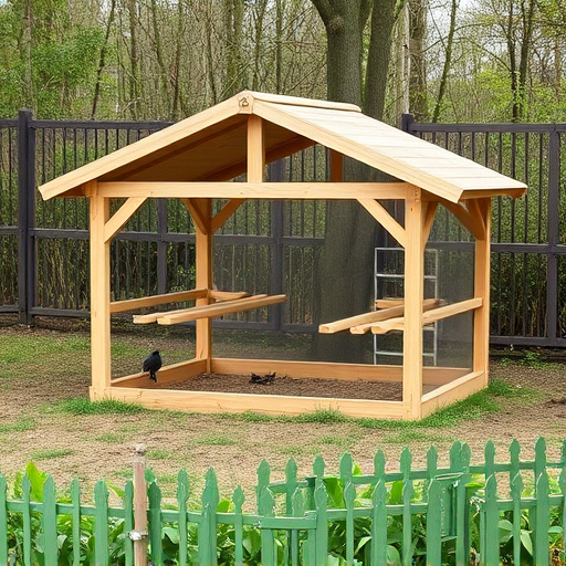 Open-sided shelter for ground feeding birds