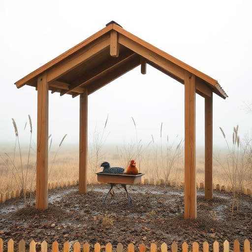 Open-sided shelter for ground feeding birds