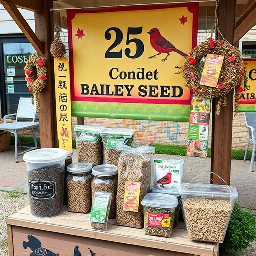 Outdoor display of bird seed deals