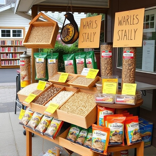 Outdoor display of bird seed deals