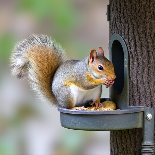 Outdoor feeder preventing squirrel access