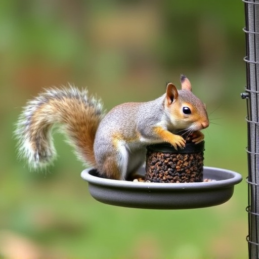 Outdoor feeder preventing squirrel access