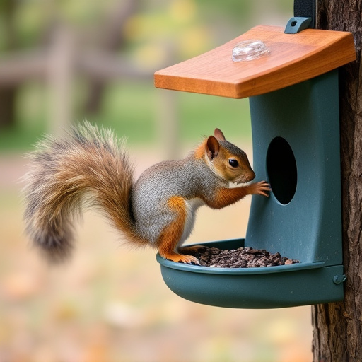 Outdoor feeder preventing squirrel access