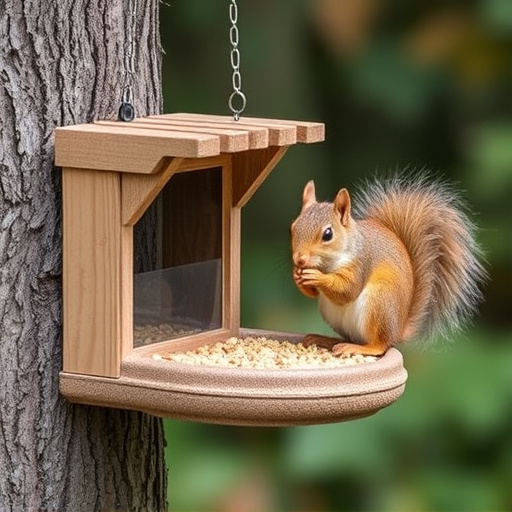 Outdoor feeder preventing squirrel access