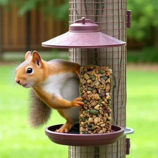 Outdoor feeder preventing squirrel access