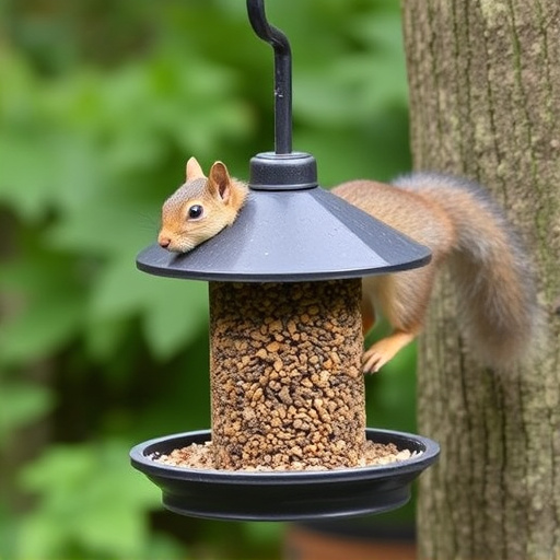 Outdoor feeder preventing squirrel access