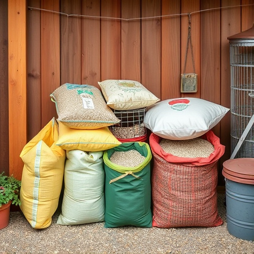 Outdoor storage of bird seed bags
