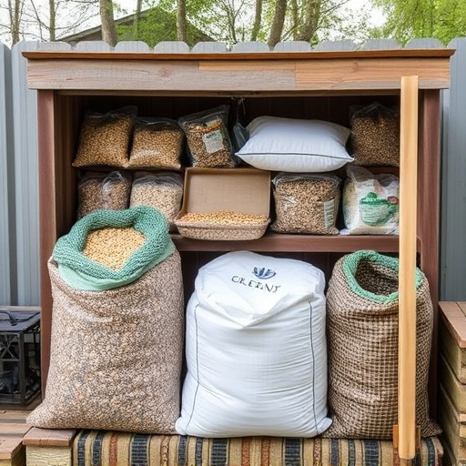 Outdoor storage of bird seed bags