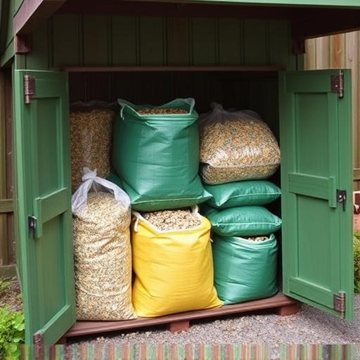 Outdoor storage of bird seed bags