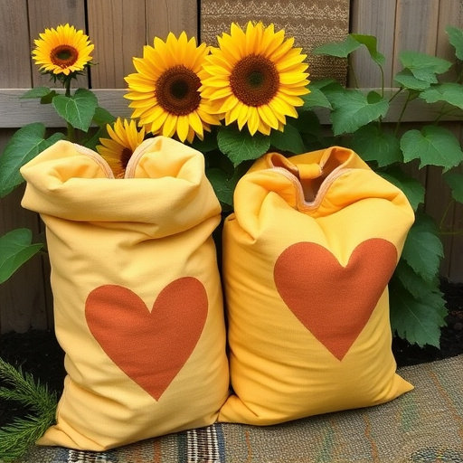 Outdoor storage of sunflower heart sacks