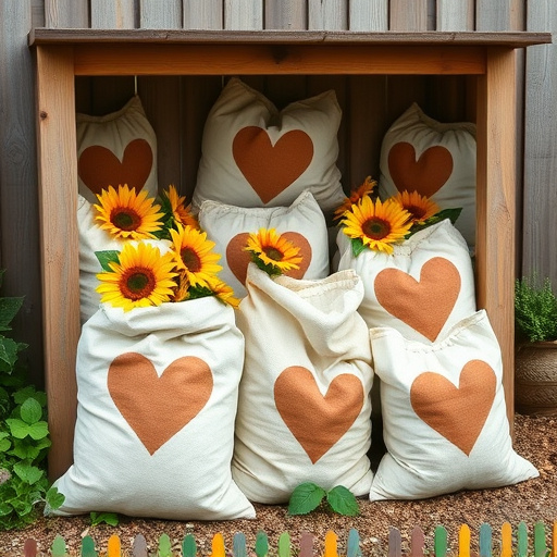 Outdoor storage of sunflower heart sacks