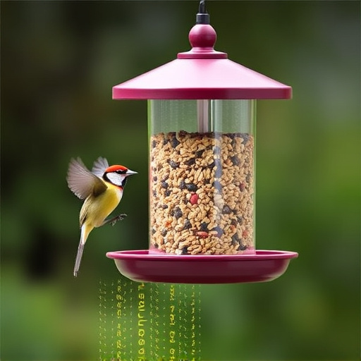 Overflow-free bird feeder with seed mix