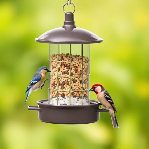 Overflow-free bird feeder with seed mix
