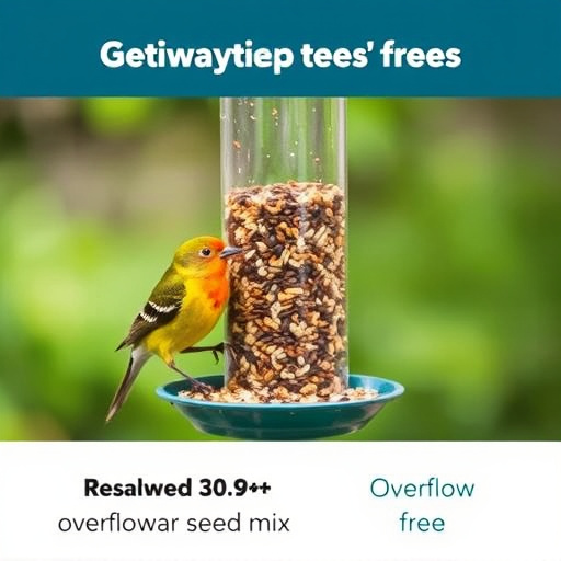 Overflow-free bird feeder with seed mix