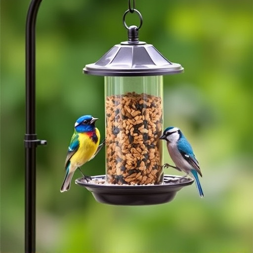 Overflow-free bird feeder with seed mix