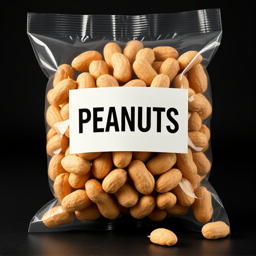 Packaged peanuts with clear label