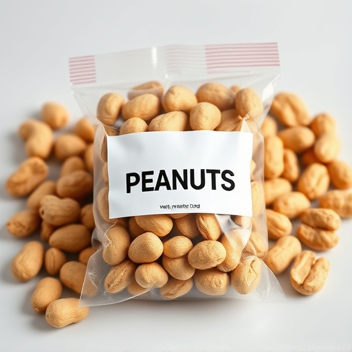 Packaged peanuts with clear label