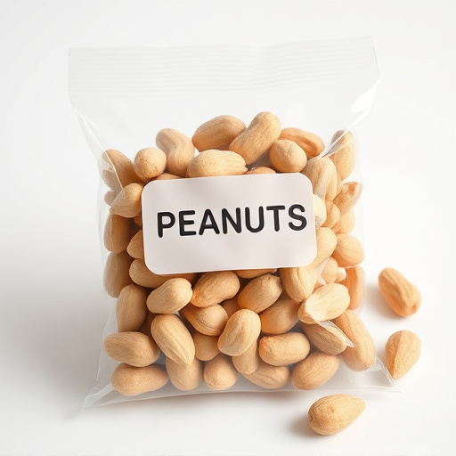 Packaged peanuts with clear label