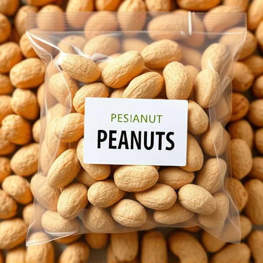 Packaged peanuts with clear label