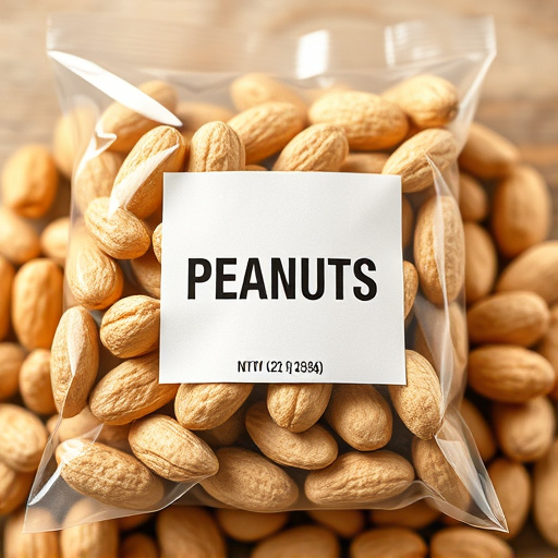 Packaged peanuts with clear label