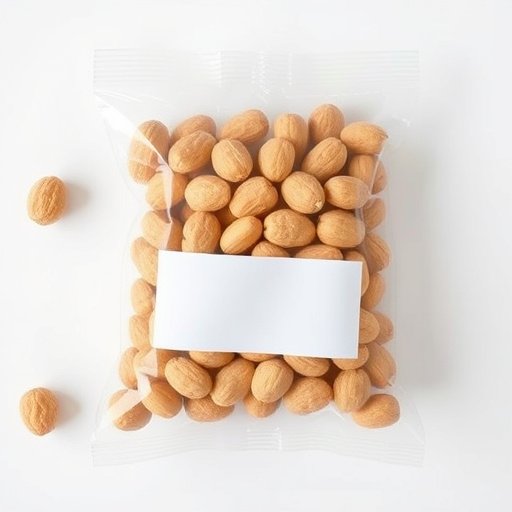 Packaged peanuts with clear label