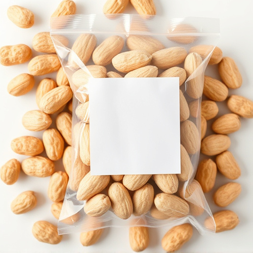 Packaged peanuts with clear label