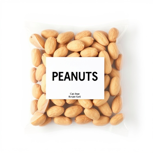 Packaged peanuts with clear label