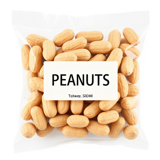 Packaged peanuts with clear label