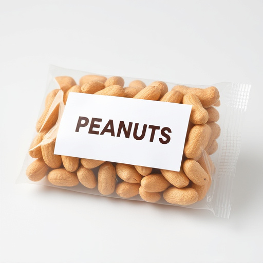 Packaged peanuts with clear label