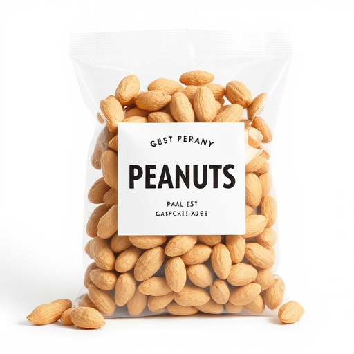Packaged peanuts with clear label